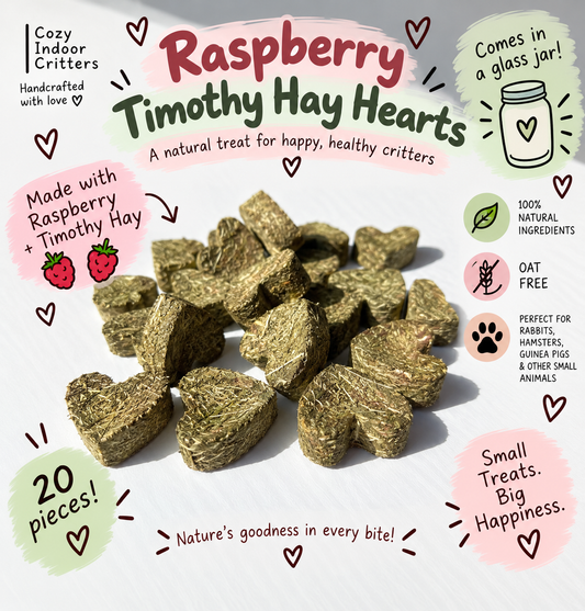 Natural Raspberry Timothy hay oat free rabbit bunny / hamster / Guinea pig treats