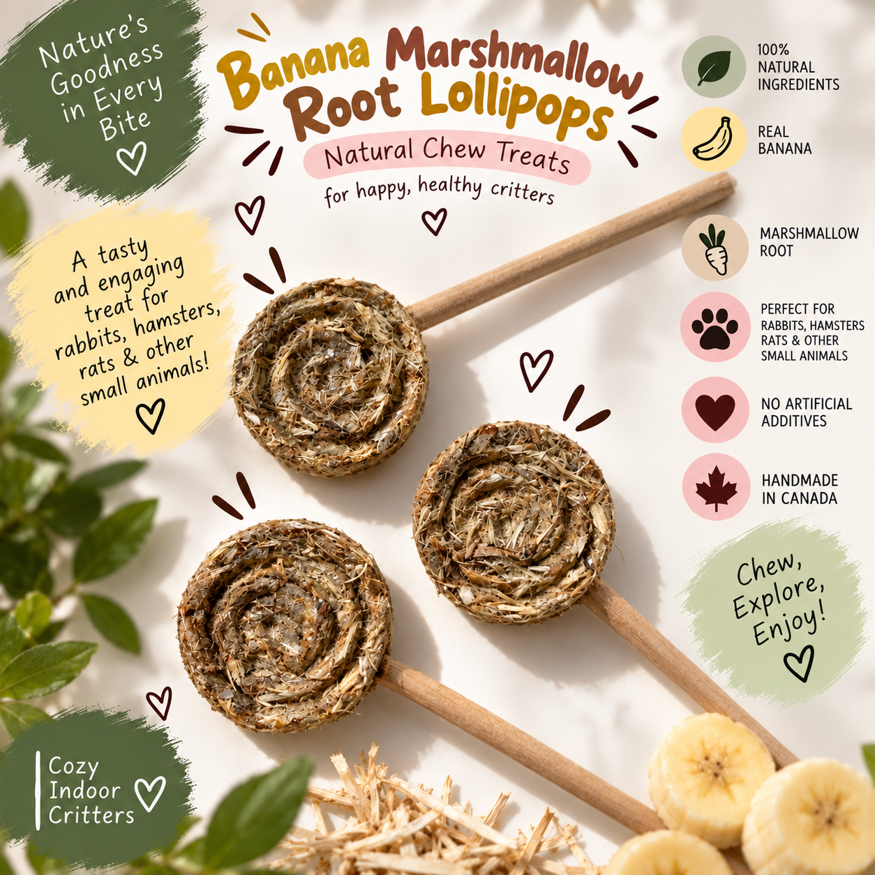 Banana Marshmallow Root Pops