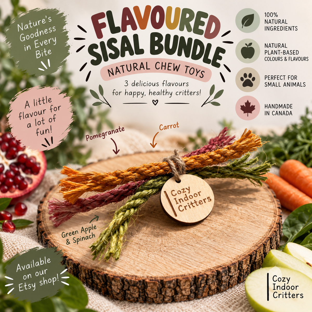 The Rope bundle - Organic Flavoured - rabbit bunny / hamster / Guinea pig / rat