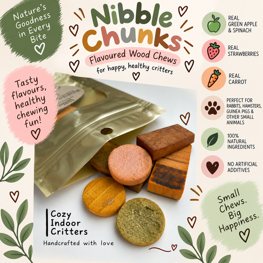 Nibble Chunks - wood chews for rabbit/hamster/Guinea pig