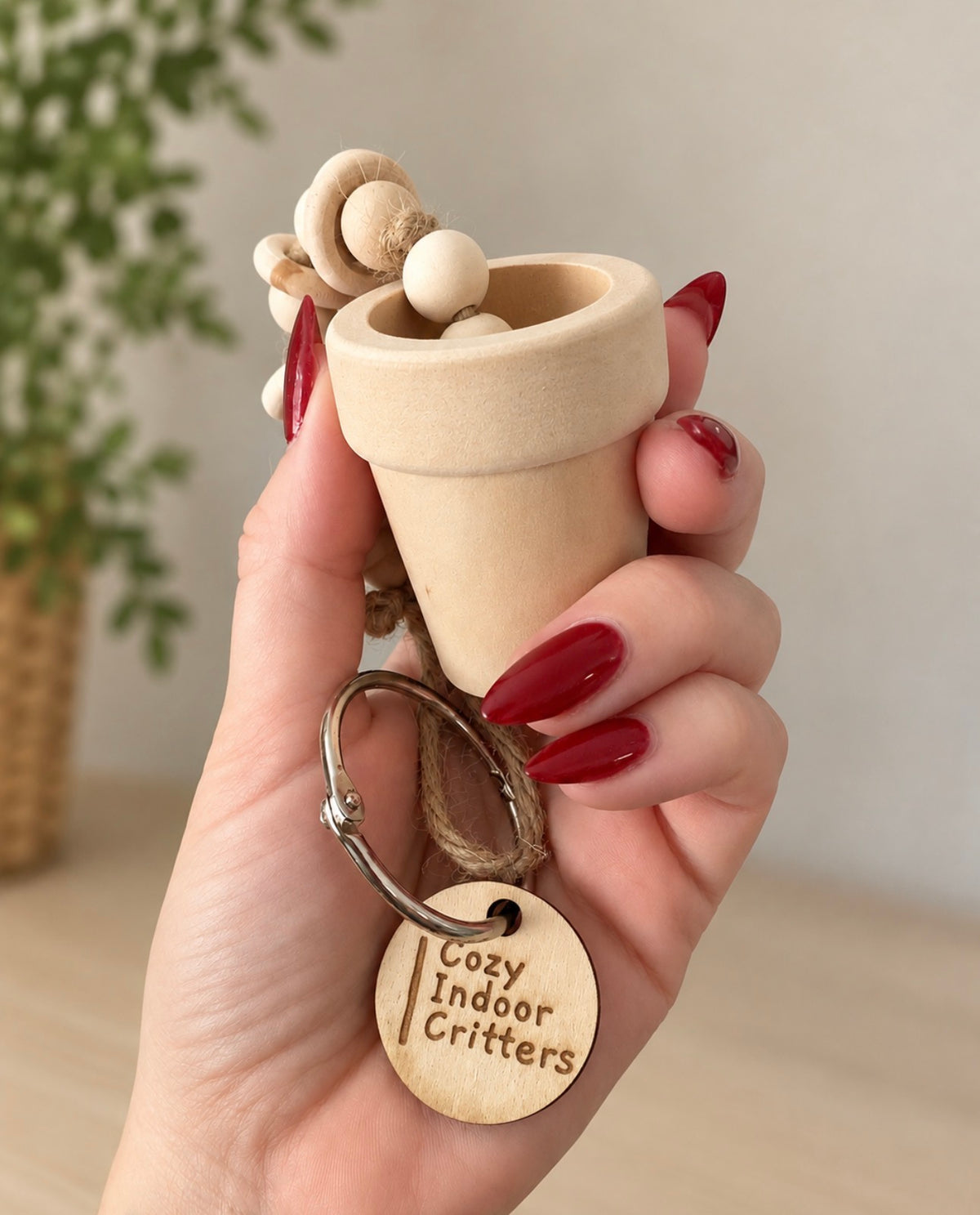 Wooden Hamster Feeder Enrichment Toy - SHORT